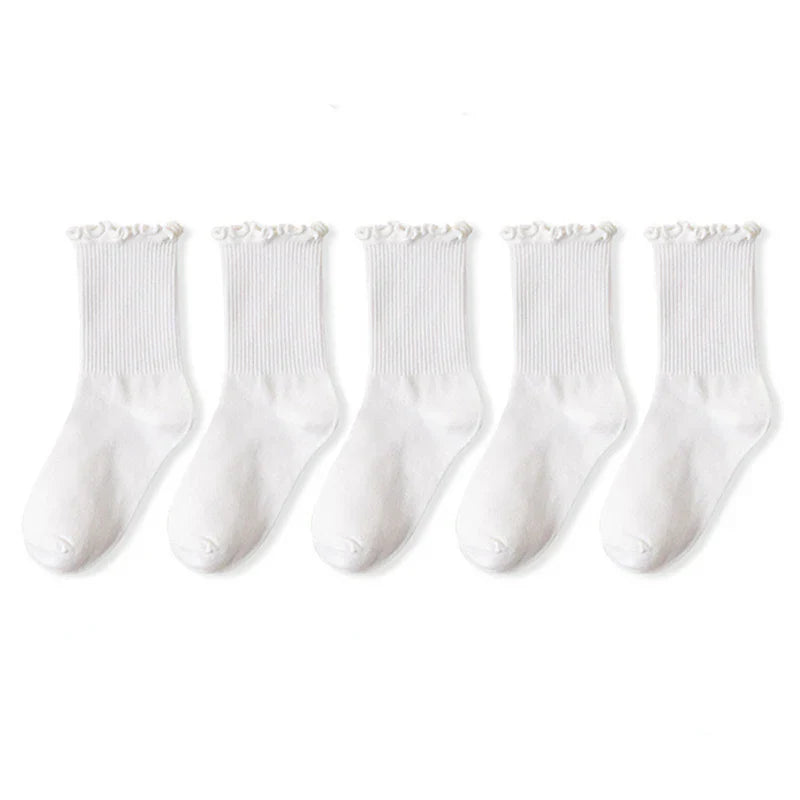 Levoire | De 5 Chaussettes Volantées Femme Confort Et Respirabilité Blanc 5 paires EUR 35-39