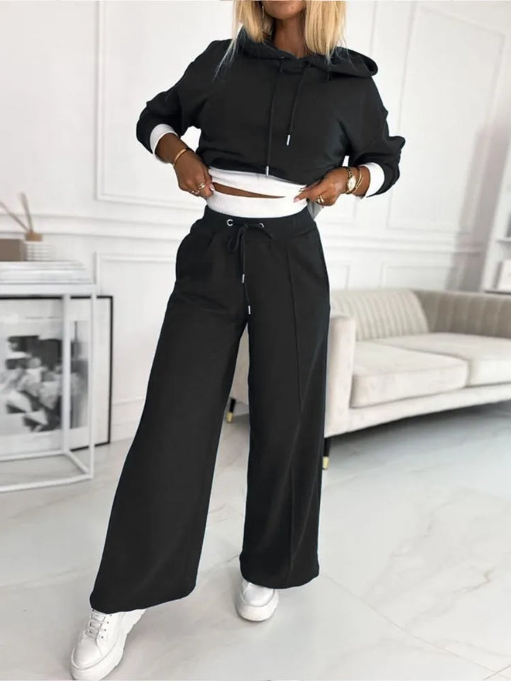 Levoire | Pantalons De Course Ensemble Lounge Deux Pièces Femmes Noir