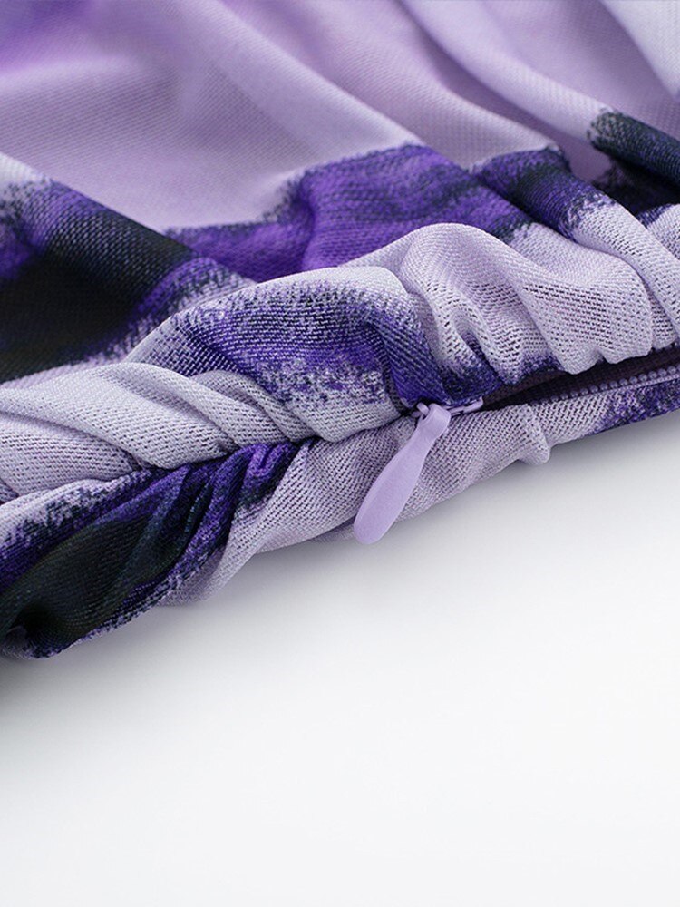 Levoire | Long Striped Tulle Strap Dress