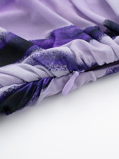 Levoire | Long Striped Tulle Strap Dress