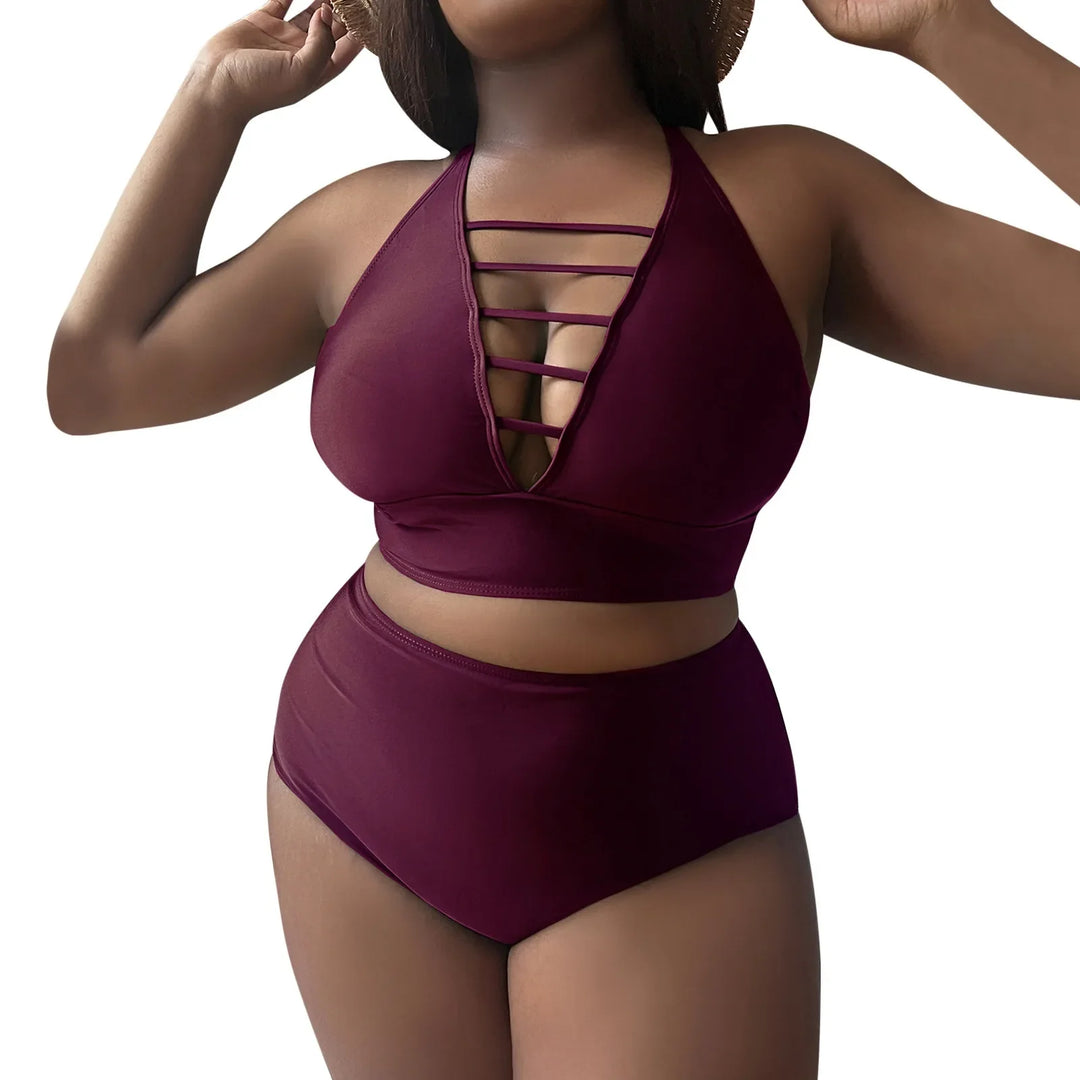 Levoire | Ensemble Bikini Sexy Grande Taille Bordeaux