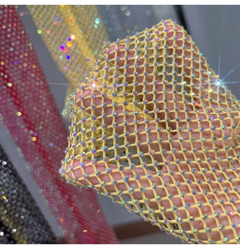 Levoire | Mode Nouvelle Sexy Cristal Court T-Shirt Jaune Taille unique