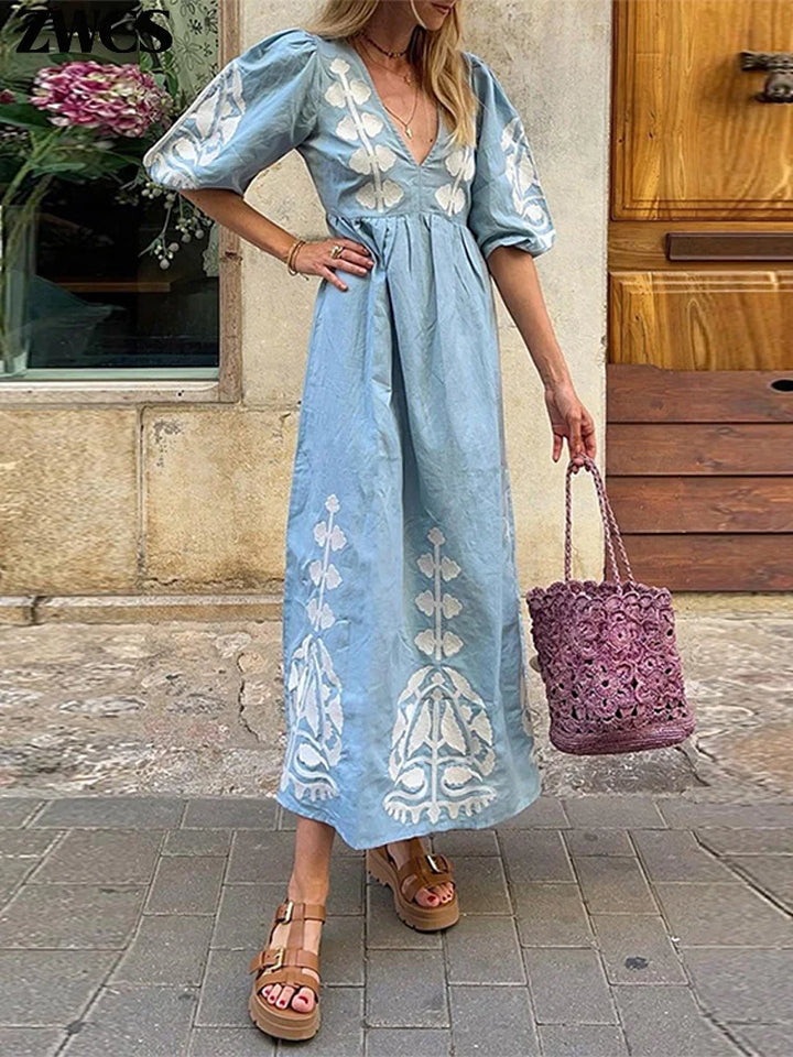 Levoire | Robe D'Été Boho Pour Les Femmes Amantes De La Liberté Bleu