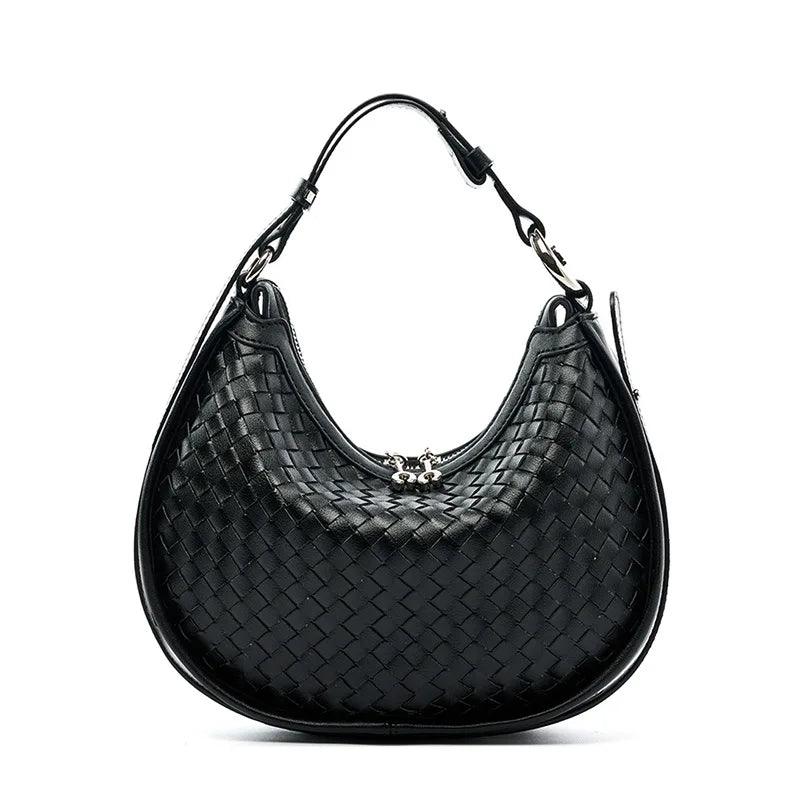 Levoire | Le Sac En Cuir En Croissant À Bandoulière Noir (20cm<Longueur maximale<30cm)