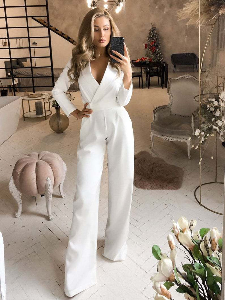 Levoire | Robe Élégante Avec Des Manches Longues Blanc