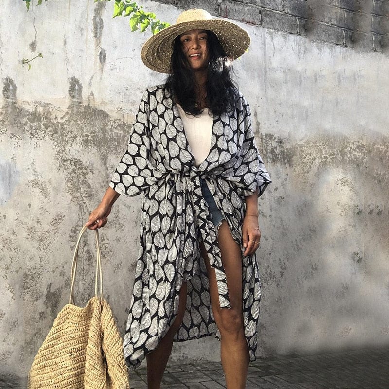 Levoire | Longer Kimono De Plage Ursa Blanc Universel