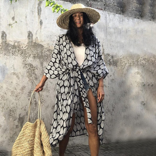 Levoire | Longer Kimono De Plage Ursa Blanc Universel