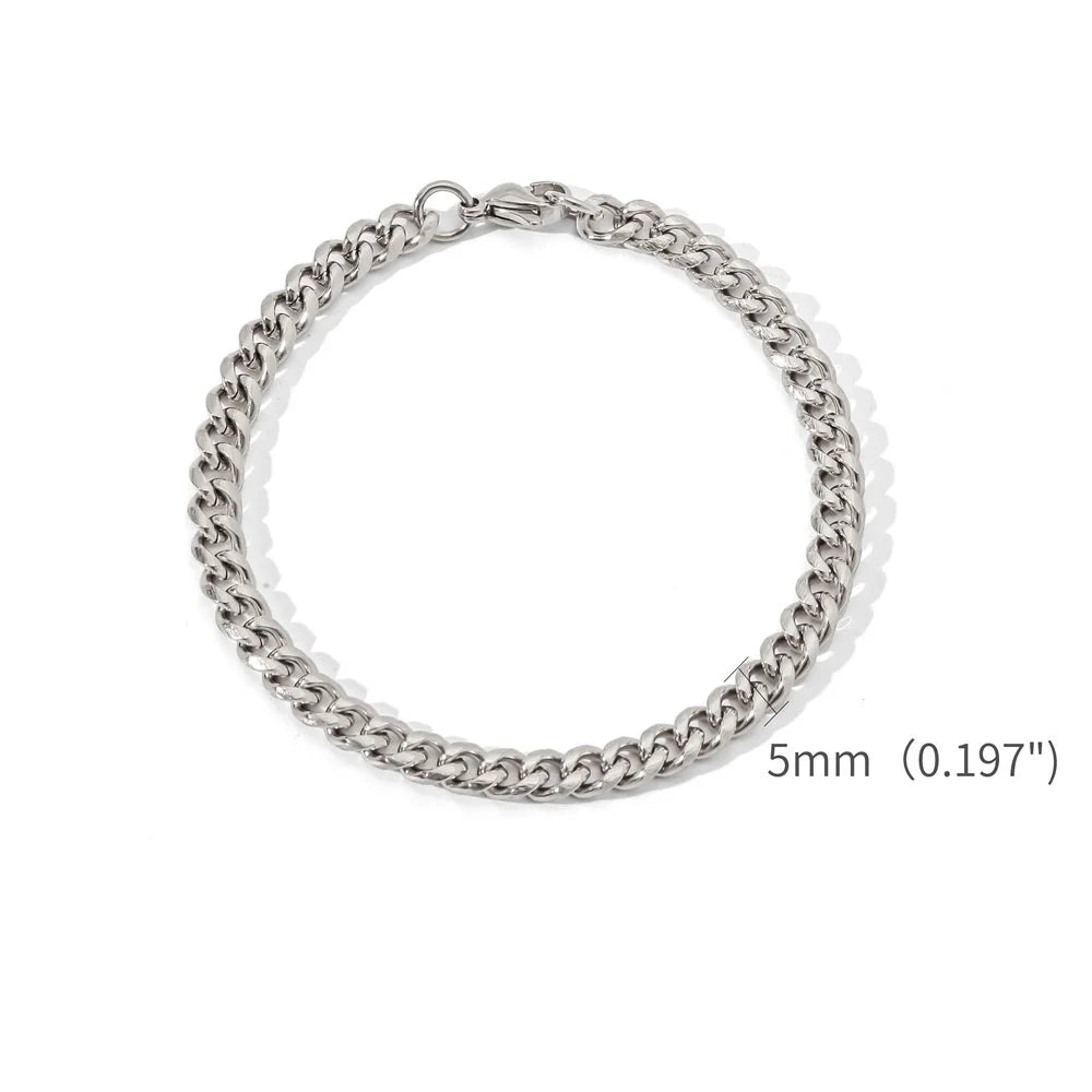 Levoire | Bracelet En Chaîne Cubaine En Or 5mm couleur argentée