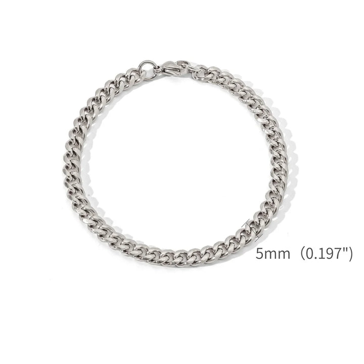 Levoire | Bracelet En Chaîne Cubaine En Or 5mm couleur argentée