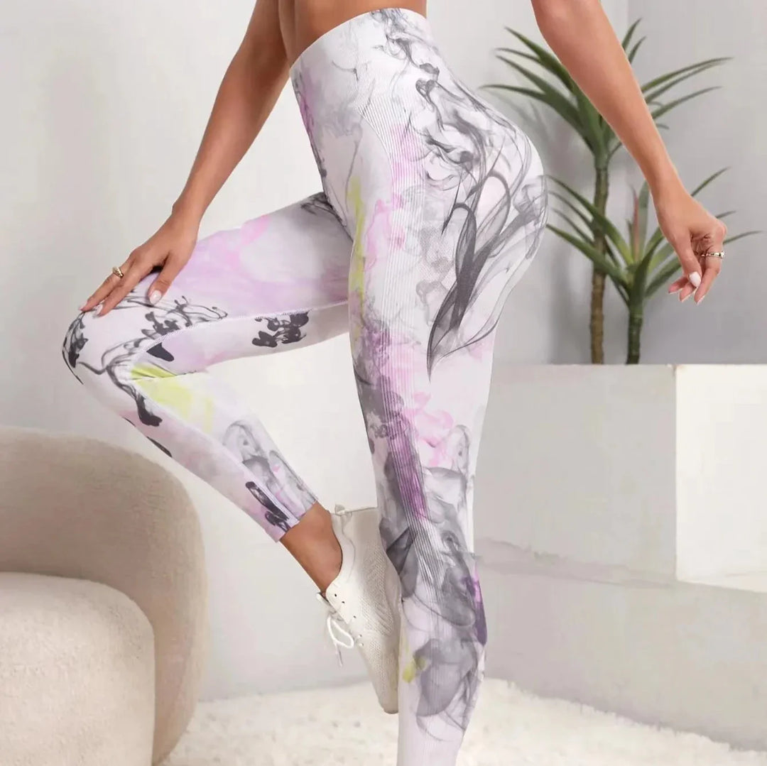 Levoire | Leggings Avec Joli Tie-Dye Et Fonction Push-Up Blanc