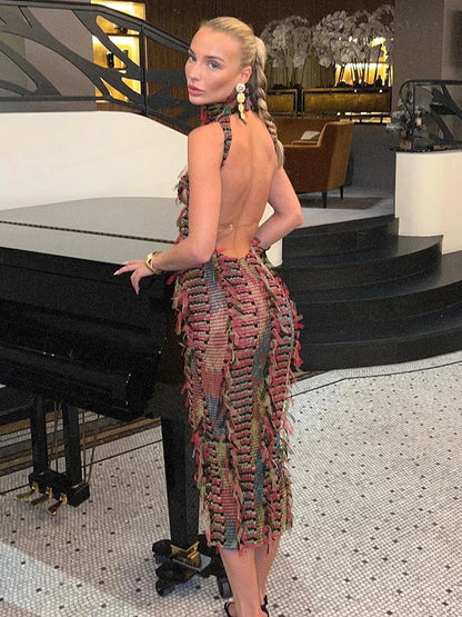 Levoire | Robe Longue Tricotée Colorée Trollhaug