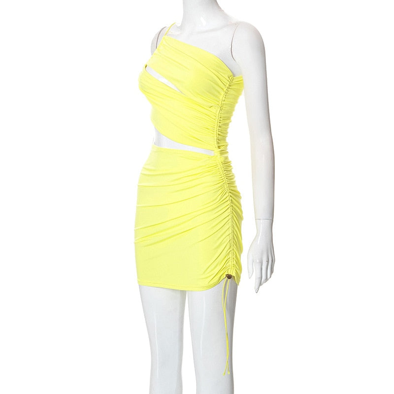 Levoire | Robe Mini À Dos Creux Jaune