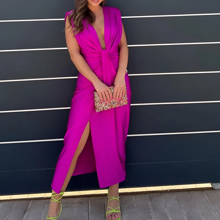 Levoire | Élégant Robe De Cocktail Intemporelle Fuchsia