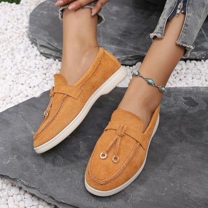 Levoire | Chaussons En Cuir Pour Femmes Pour L'Automne Et Le Printemps Orange