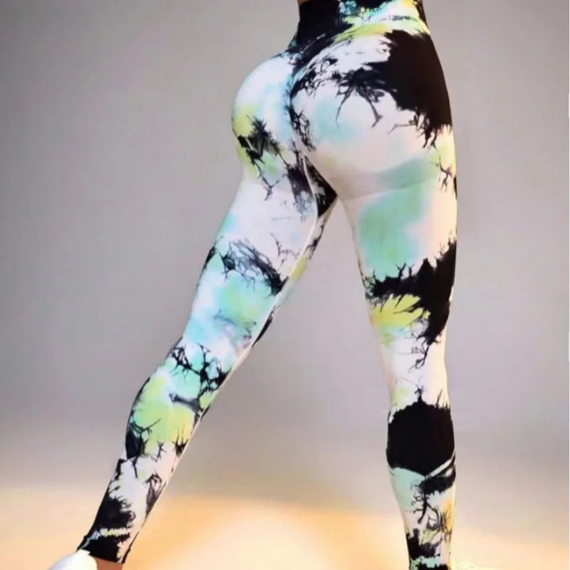 Levoire | Leggings Avec Tie-Dye Coloré Et Effet Push-Up Blanc