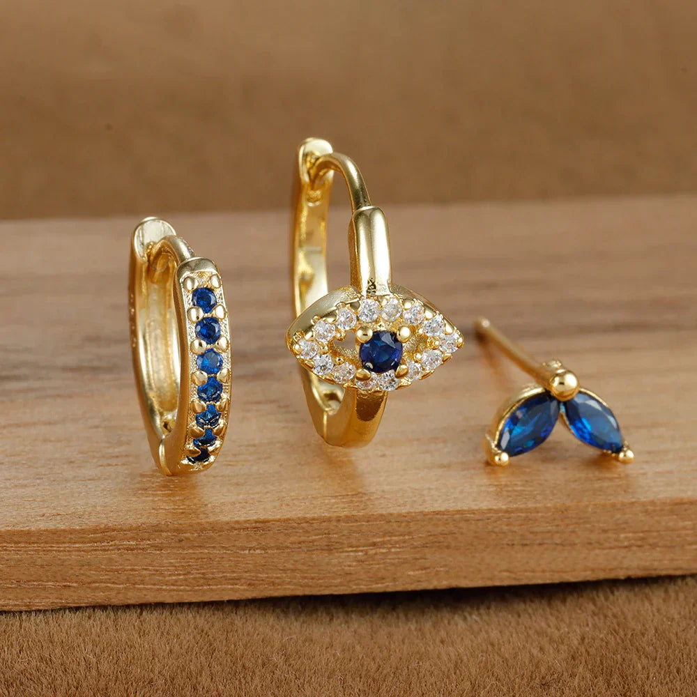 Levoire | Pha Silma Bleu Zircon Boucles D'Oreilles Série
