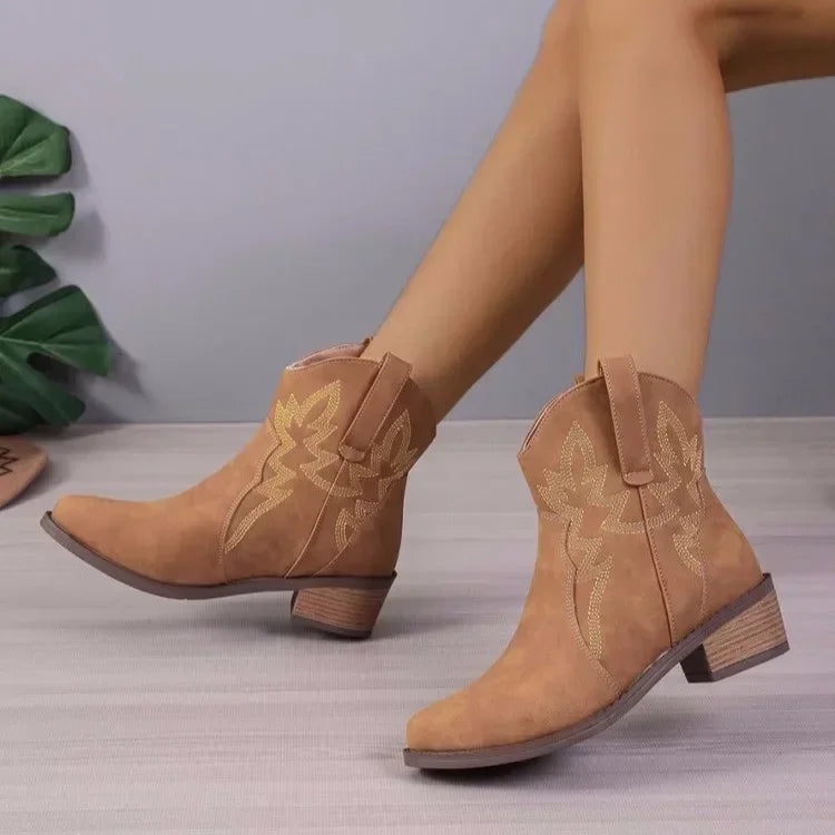 Levoire | Boots Rétro En Cuir Synthétique Pour Femmes Braun