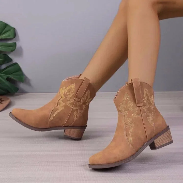 Levoire | Boots Rétro En Cuir Synthétique Pour Femmes Braun