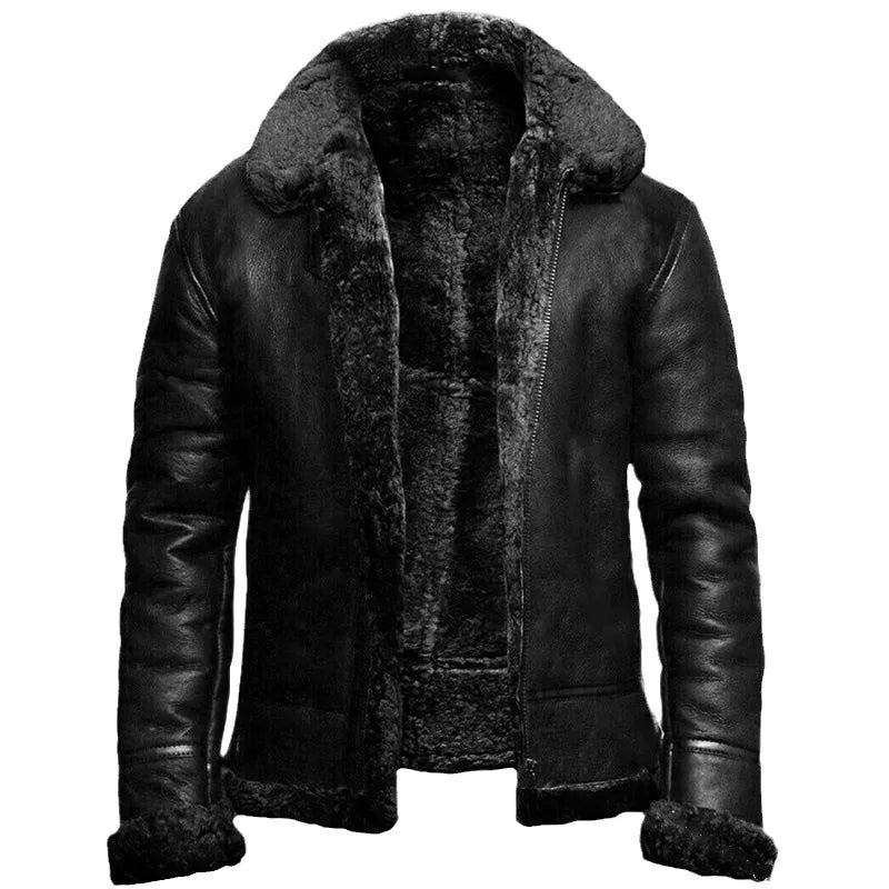 Levoire | Veste D’Hiver En Cuir Élégante Noir