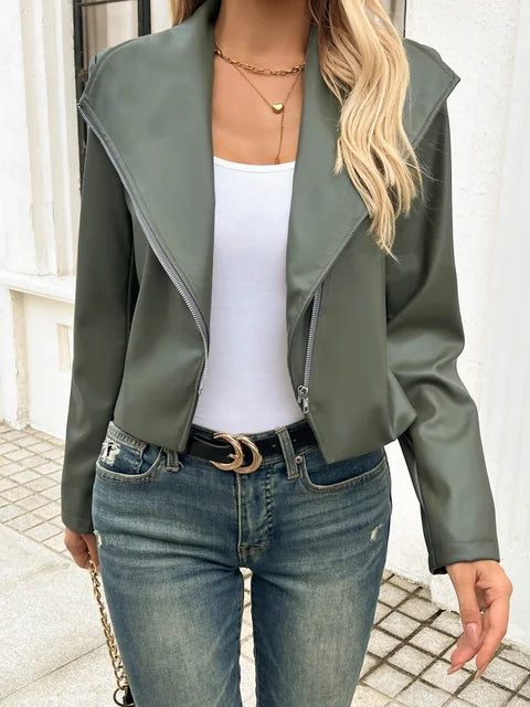 Levoire | Veste En Cuir Olive Gris