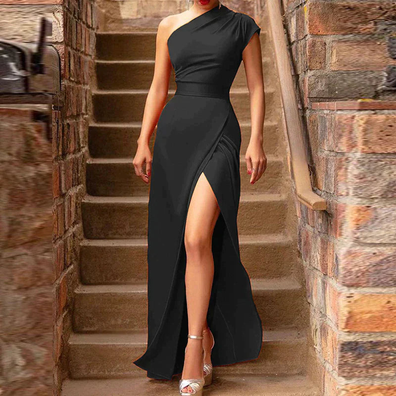 Levoire | Robes Maxi Smarte Avec Fente Haute Noir