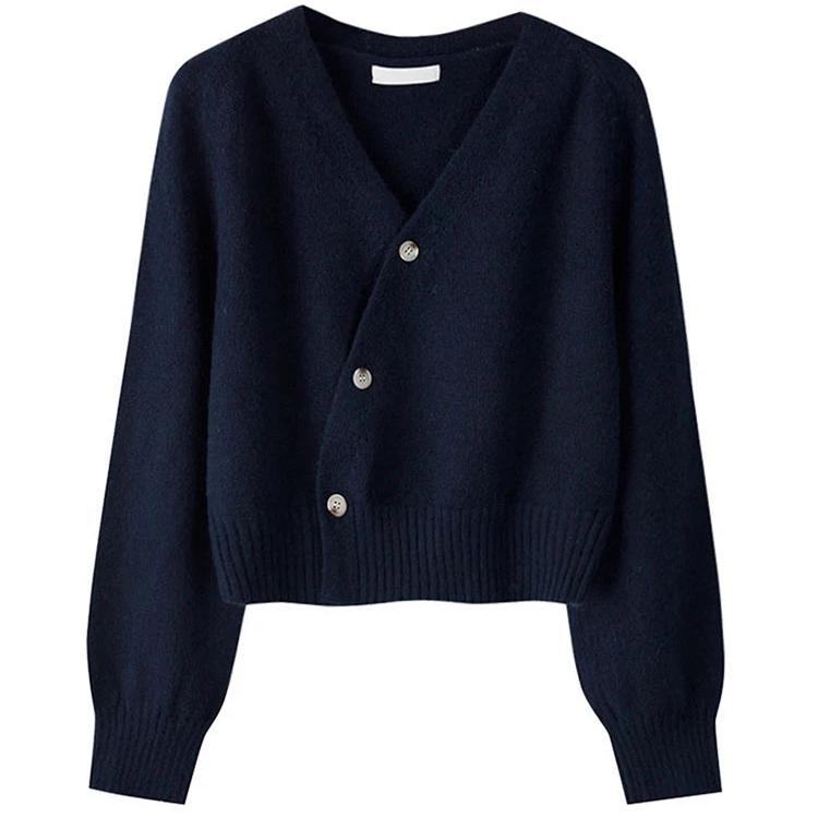Levoire | Merino Laine Pull En Cachemire À Manches Longues V Col Avec Boutons Invisibles Merensininen Une taille