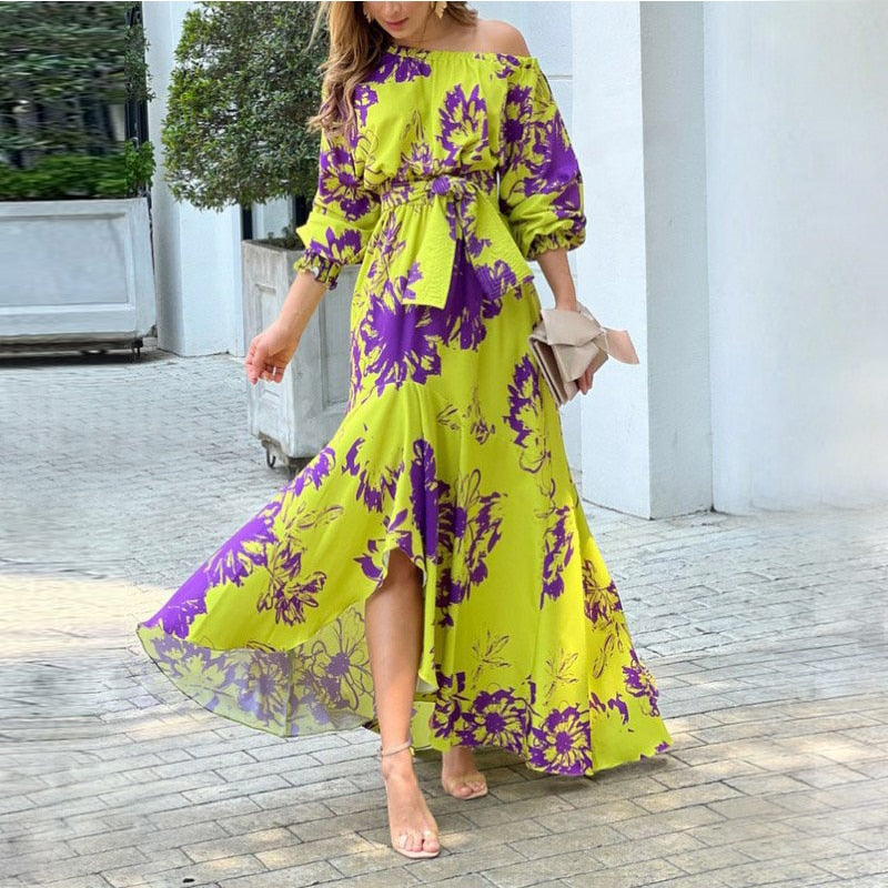 Levoire | Robe Maxi À Manches Longues Dénudées