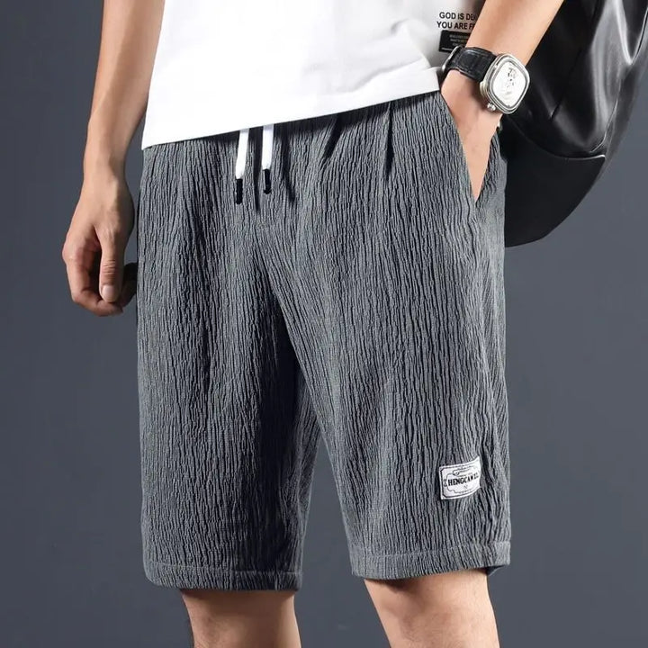 Levoire | Coton Lin Pantalons Courts Gris