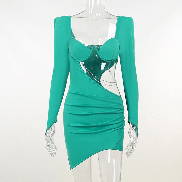 Levoire | Robe Mini Hult À Manches Longues Taille Chaîne