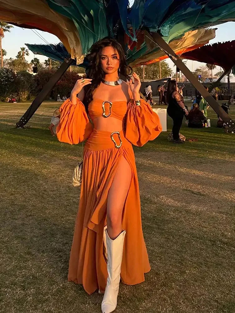 Levoire | Robe Maxi Courte À Épaules Nues