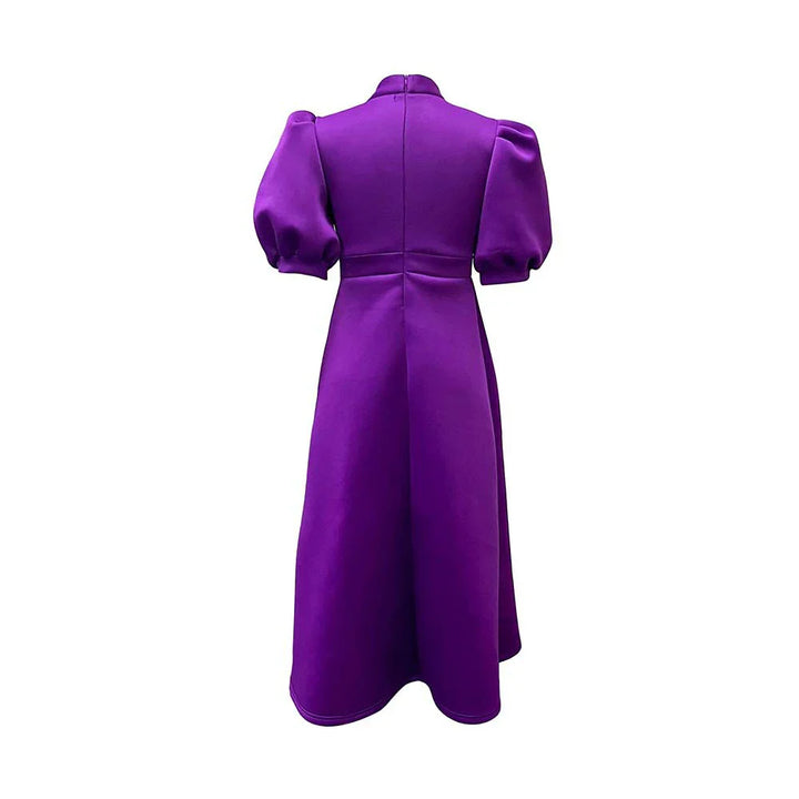 Levoire | Col Côté Bouffant Manches Courtes Robes Longues