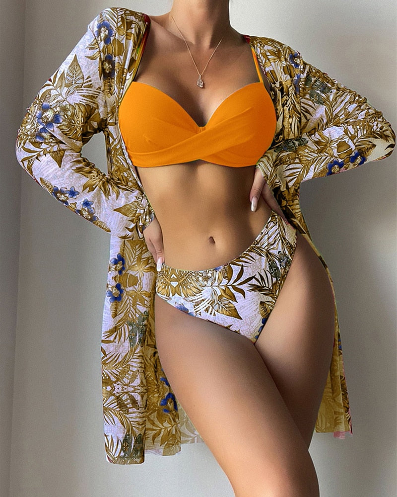 Levoire | Ensemble 3 Pièces Elif - Levoire | Ensemble Complet Pour La Plage Orange