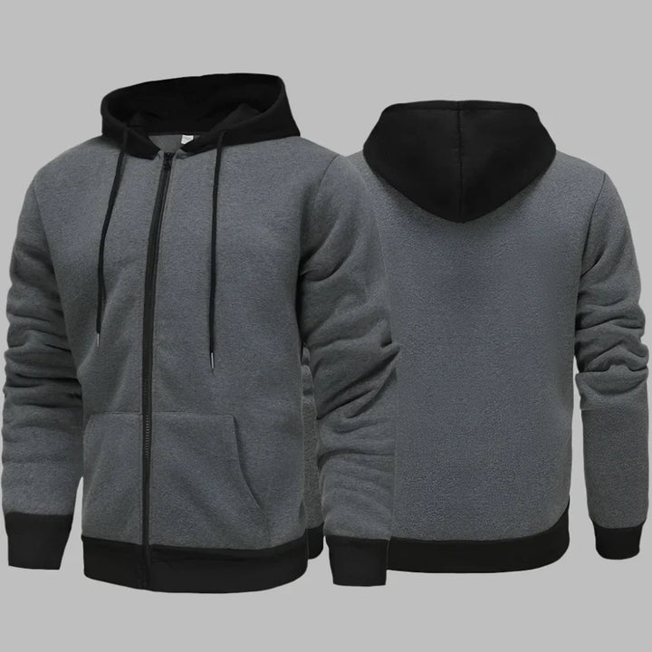 Levoire | Sweat À Capuche Pour Hommes Confortable Avec Fermeture Éclair Pour Le Quotidien Gris foncé