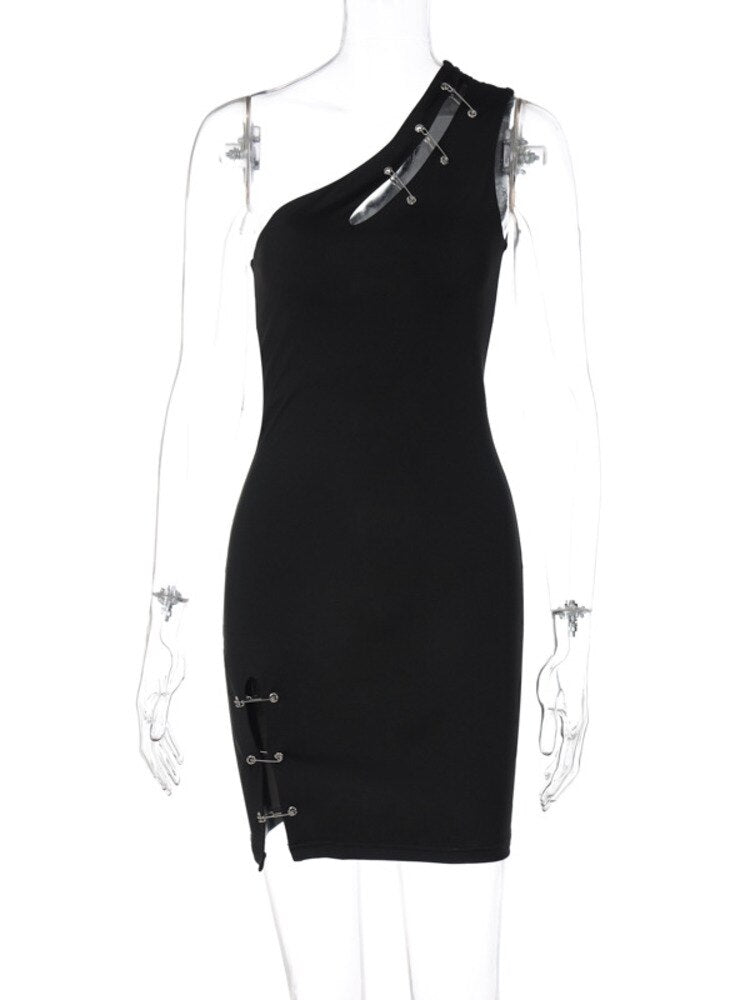Levoire | Une Épaule Mini Robe Sans Manches
