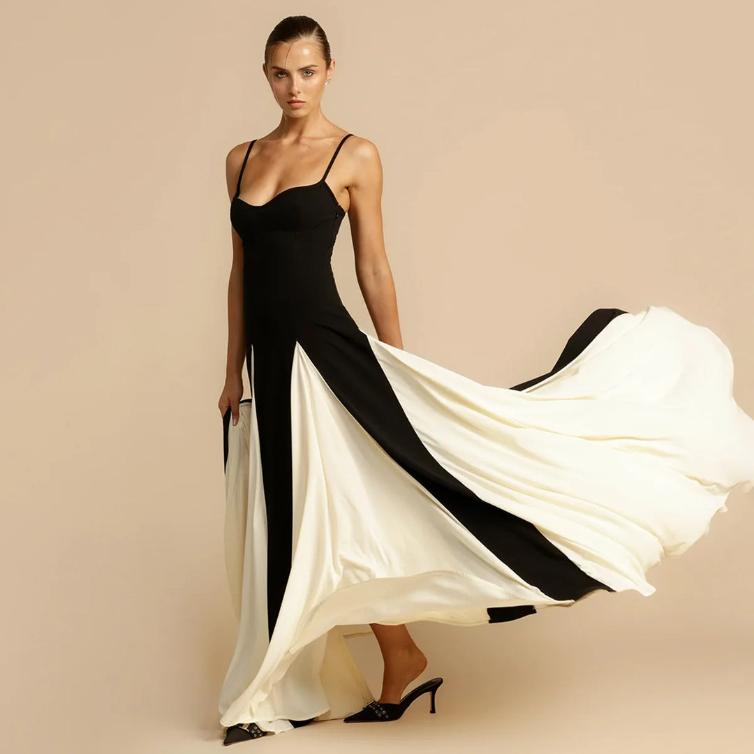 Levoire | Robe Maxi Splice Dos Nu Épaule Dénudée