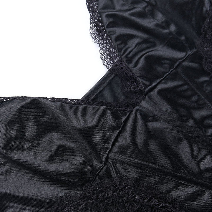 Levoire | Zip Sans Bretelles Profond V-Lace Dos Nu Mini Robe