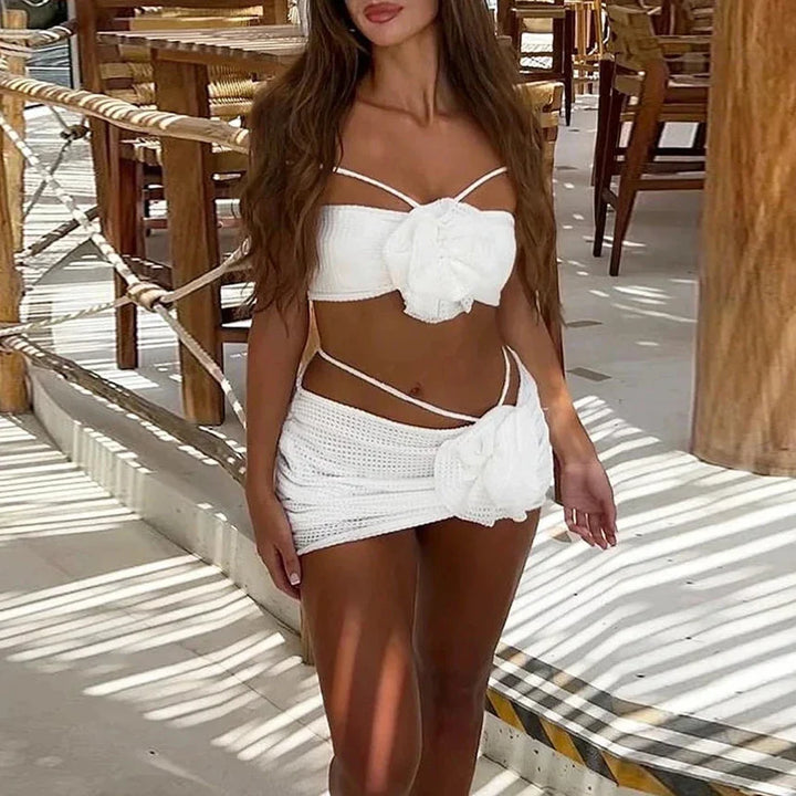 Levoire | Ensemble De Maillot De Bain Bikini 2 Pièces Avec Jupe De Plage En Mousse