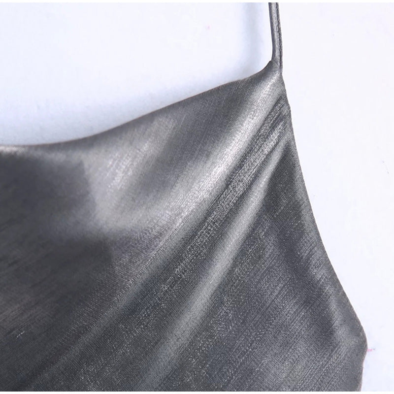 Levoire | Robe Midi Dos Nu En Satin Gris
