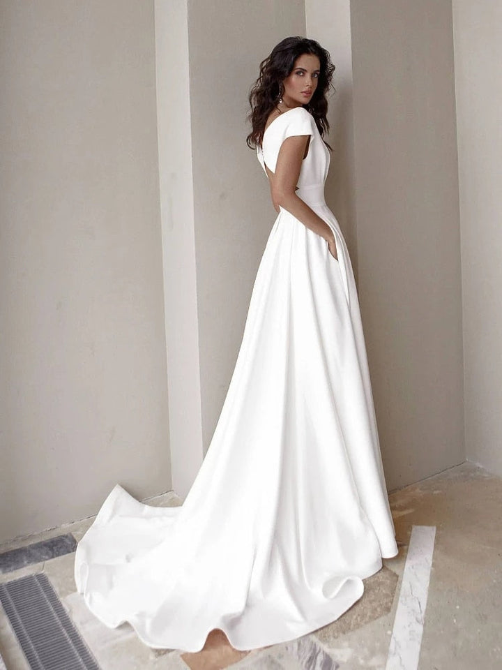 Levoire | Robe À Col V Avec Fente Latérale Taille Haute Robe De Cérémonie