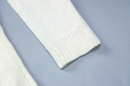 Levoire | Robe Maxi Dénudée À Franges En Tricot À Manches Longues