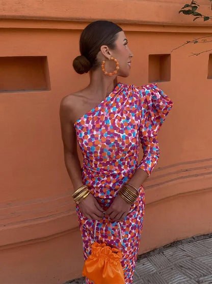 Levoire | Robe À Épaules Diagonales Pour Femmes - Rose