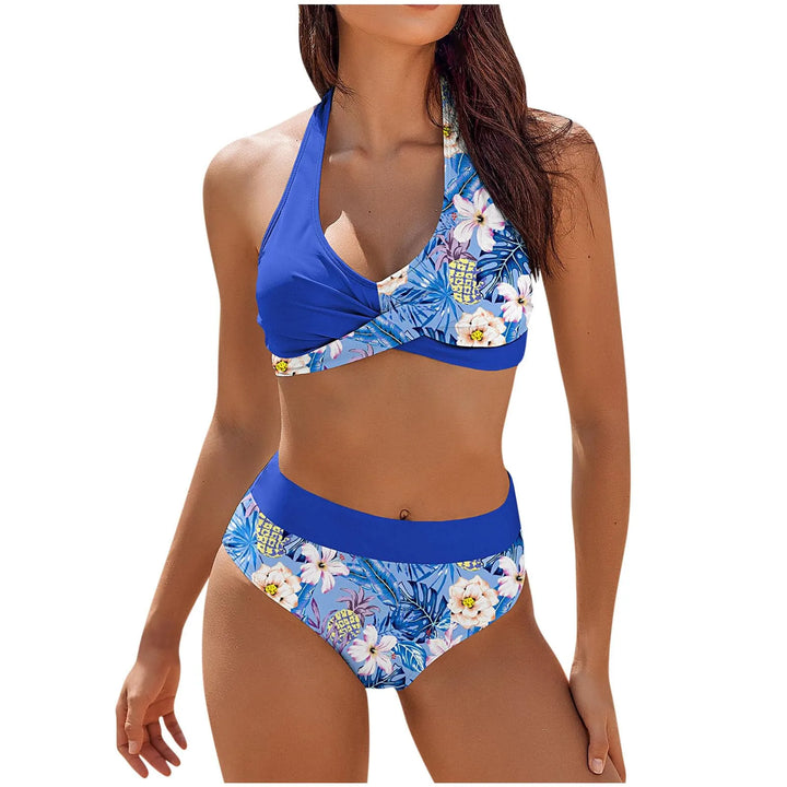 Levoire | Bikini Femme Floral Deux Pièces Bleu