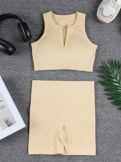 Levoire | Ensemble De Yoga (Court) Avec Un Ajustement Magnifique Beige