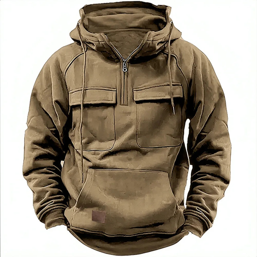 Levoire | Hoodie, Manches Longues Et Poches Zippées Beige
