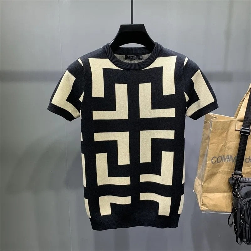 Levoire | Design Unique T-Shirt Noir avec Beige
