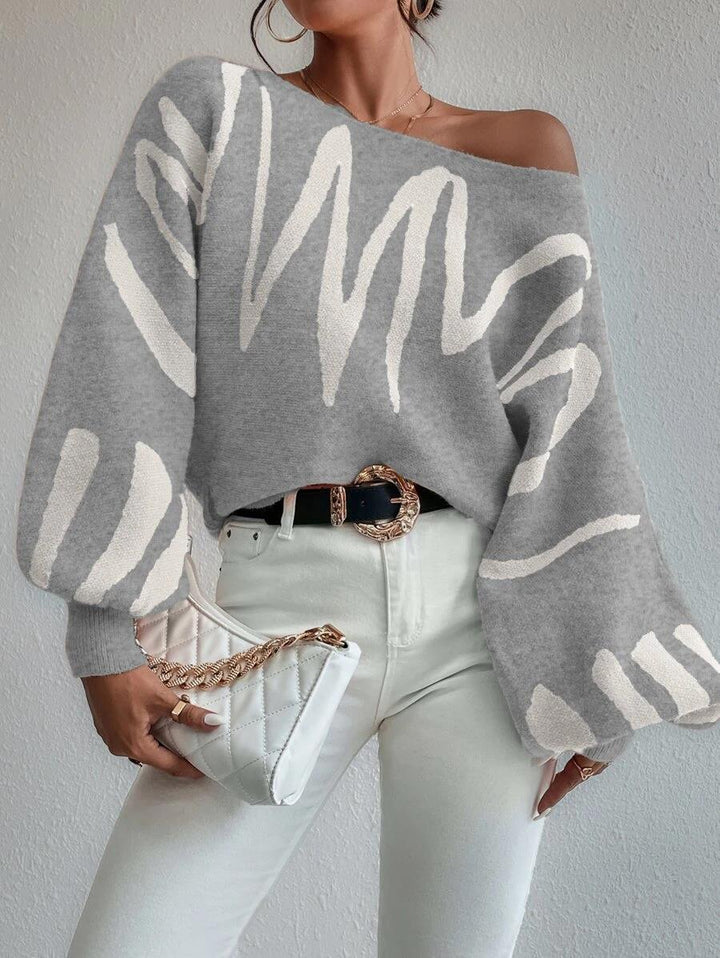 Levoire | Pull Surdimensionné Gris Clair Avec Manches Bouffantes L