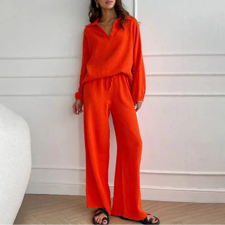 Levoire | Ensemble De Combinaisons Avec Col Inversé Orange