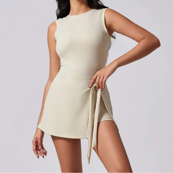 Levoire | Robe De Tennis En Une Pièce Avec Shorts Beige