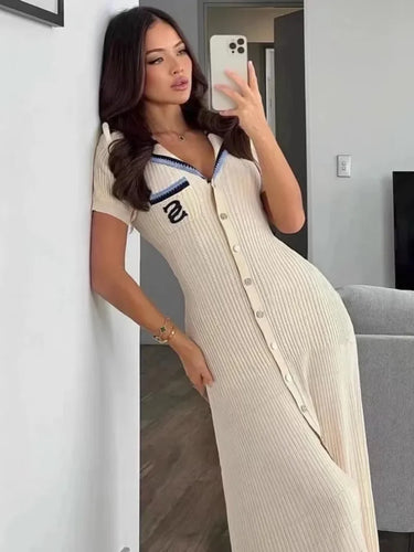 Levoire | Élégante Robe Maxi Tricotée Slim