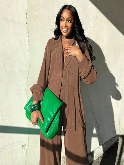 Levoire | Ensemble Décontracté 2 Pièces Pour Femmes Brun Donkel